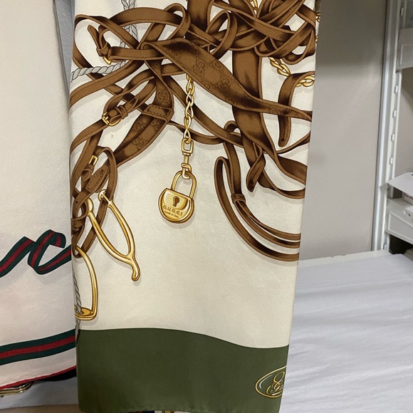 *Authenticated* Gucci Silk Scarf Large Square Equestrian 85th - Picture 1 of 9